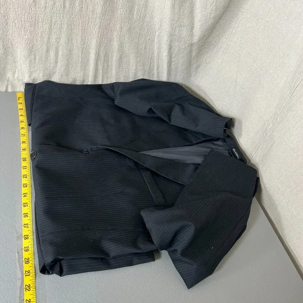 Pierre Cardin Mens Black Pinstripe Blazer 42S Classic Preppy Business 100% Wool - Picture 8 of 12